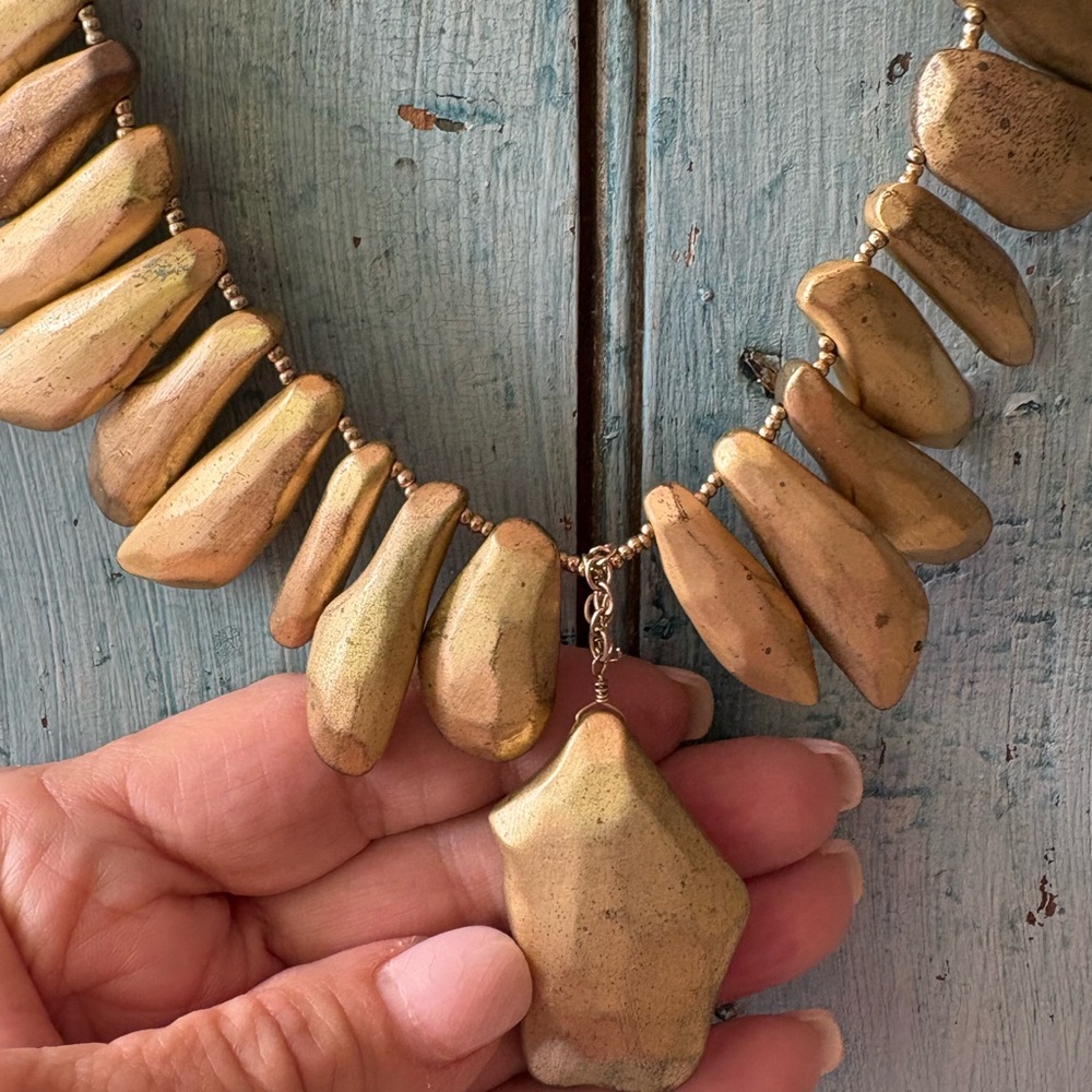 Fun & Unique Gold Nugget Necklace - Picture 2 of 10